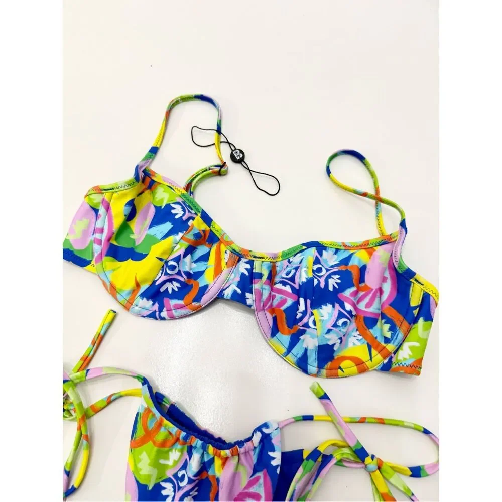Blackbough Mardi Gras Fiona Top Angel Micro Bottom Bikini Set Small Medium‎ NWOT
